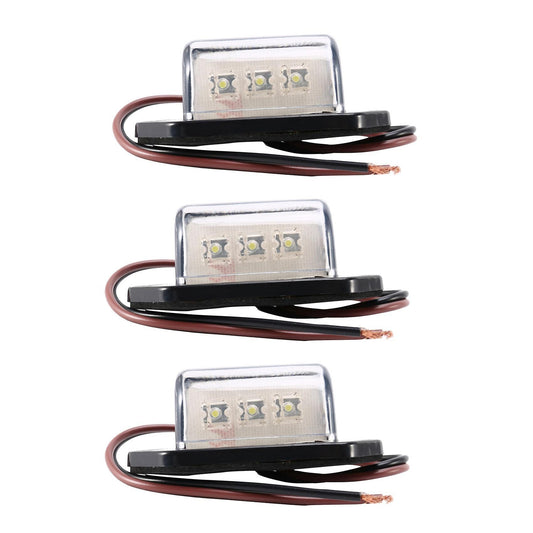 3x 12/24v 3 Led License Plate Tag Light Boat Rv Interior Step Lamp