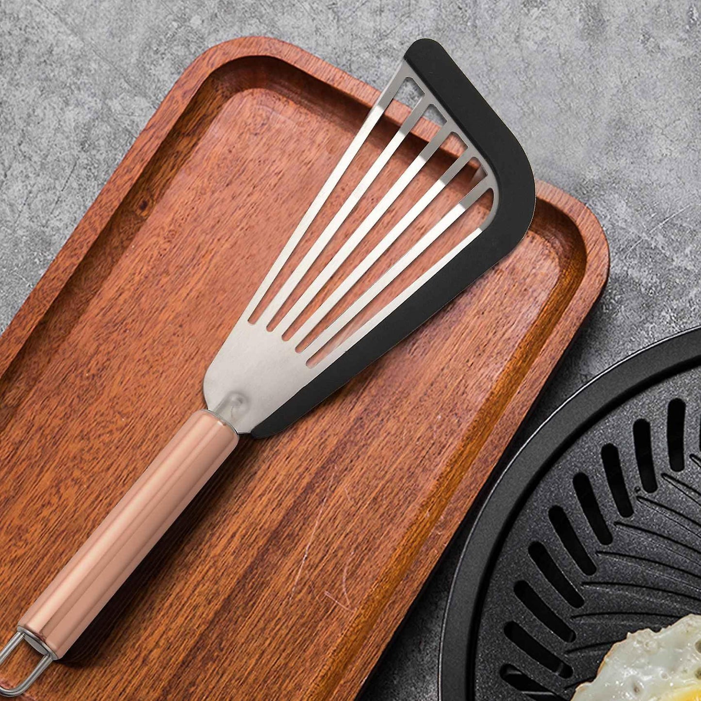 Stainless Steel Spatula with Silicone Top Soft Edge Slotted Spatula