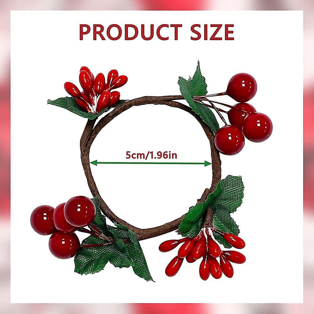 Napkin Rings,red Berry Table Decorations for Christmas Birthday Party