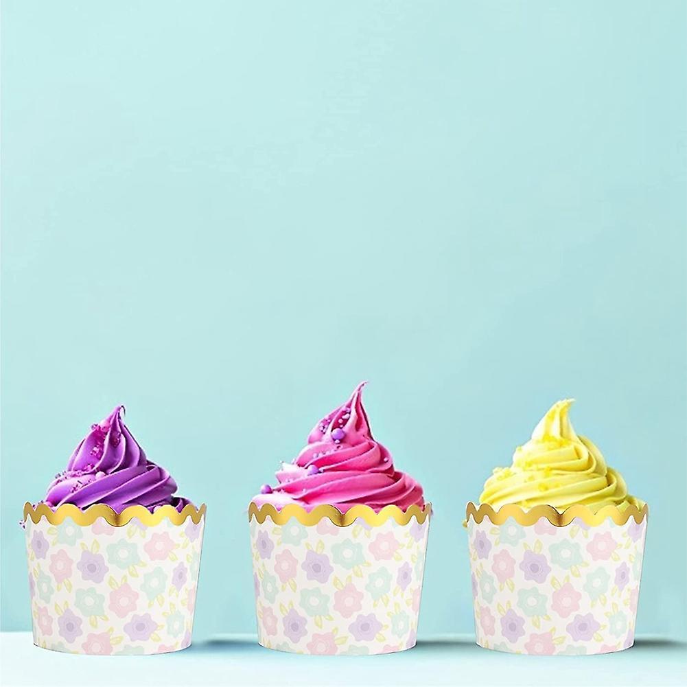 50 Pcs Colorful Greaseproof Paper Baking Cups 5 Oz Cupcake Paper A