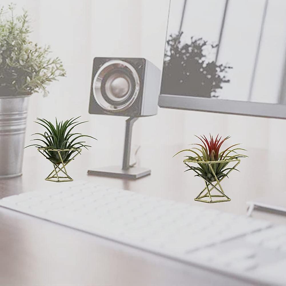 8 Pcs Geometric Air Plant Holder Airplants Rack Metal Plants Stand