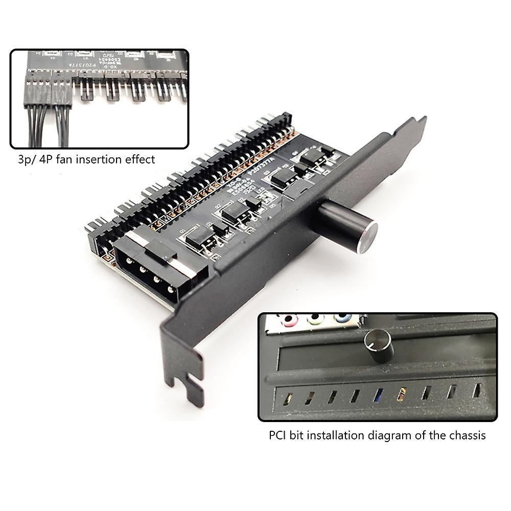 Computer Case Fan 3pin/4pin Speed Controller Four-knob Sata Version