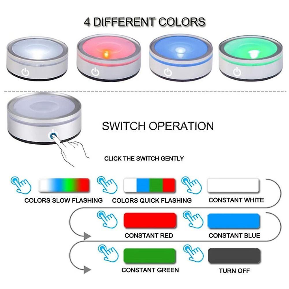 Led Light Base with Sensitive Touch Round Colorful Silver Concave