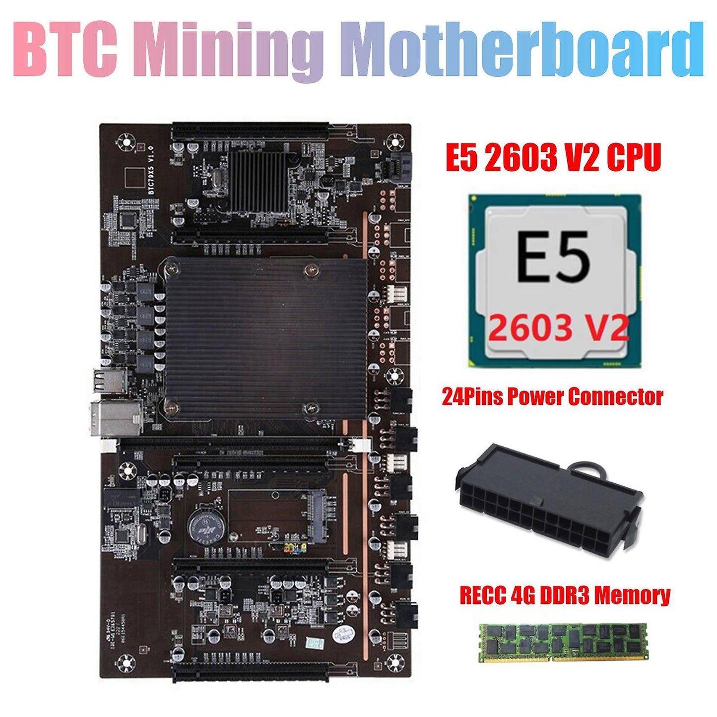 H61 X79 Btc Miner Motherboard with E5 2603 V2 Cpu+recc 4g Ddr3 Ram