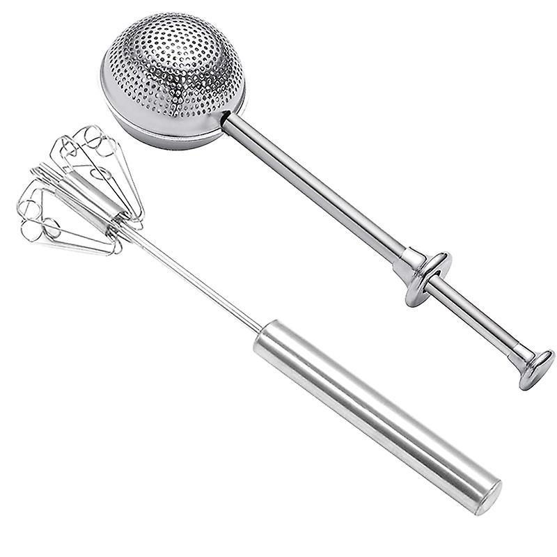 Flour Or Powdered Sugar Stainless Steel Dusting Wands with Whisk