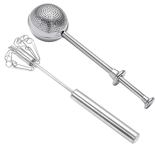 Flour Or Powdered Sugar Stainless Steel Dusting Wands with Whisk