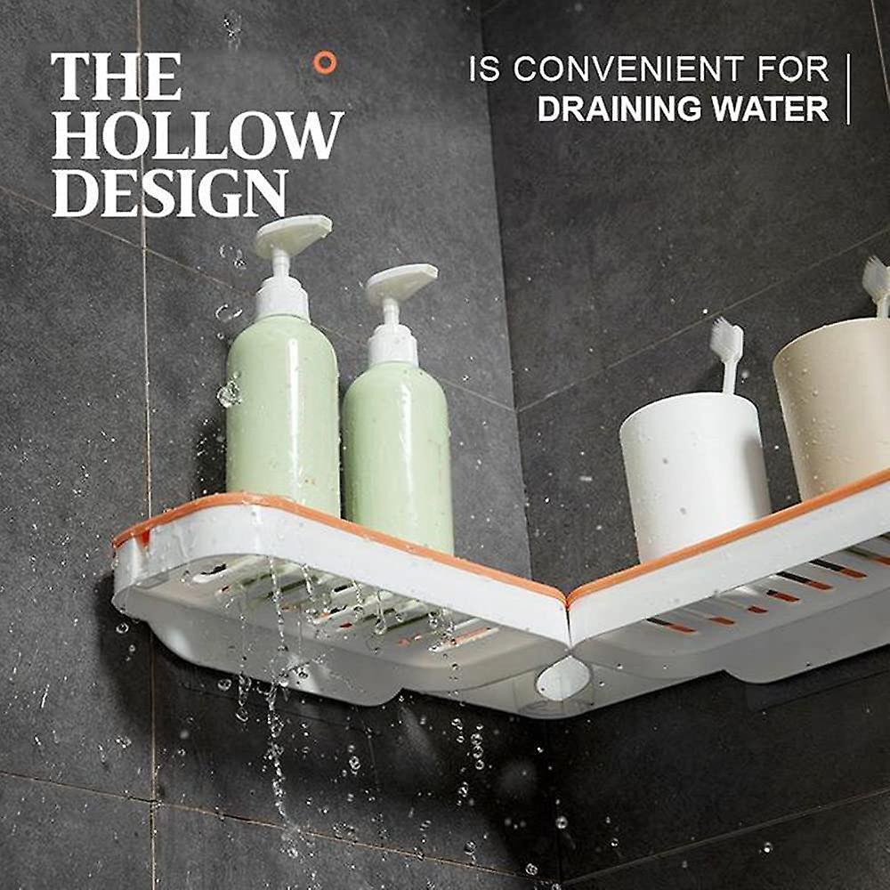 Bathroom Corner Punch-free Rack, Corner Shelf Shower Grey