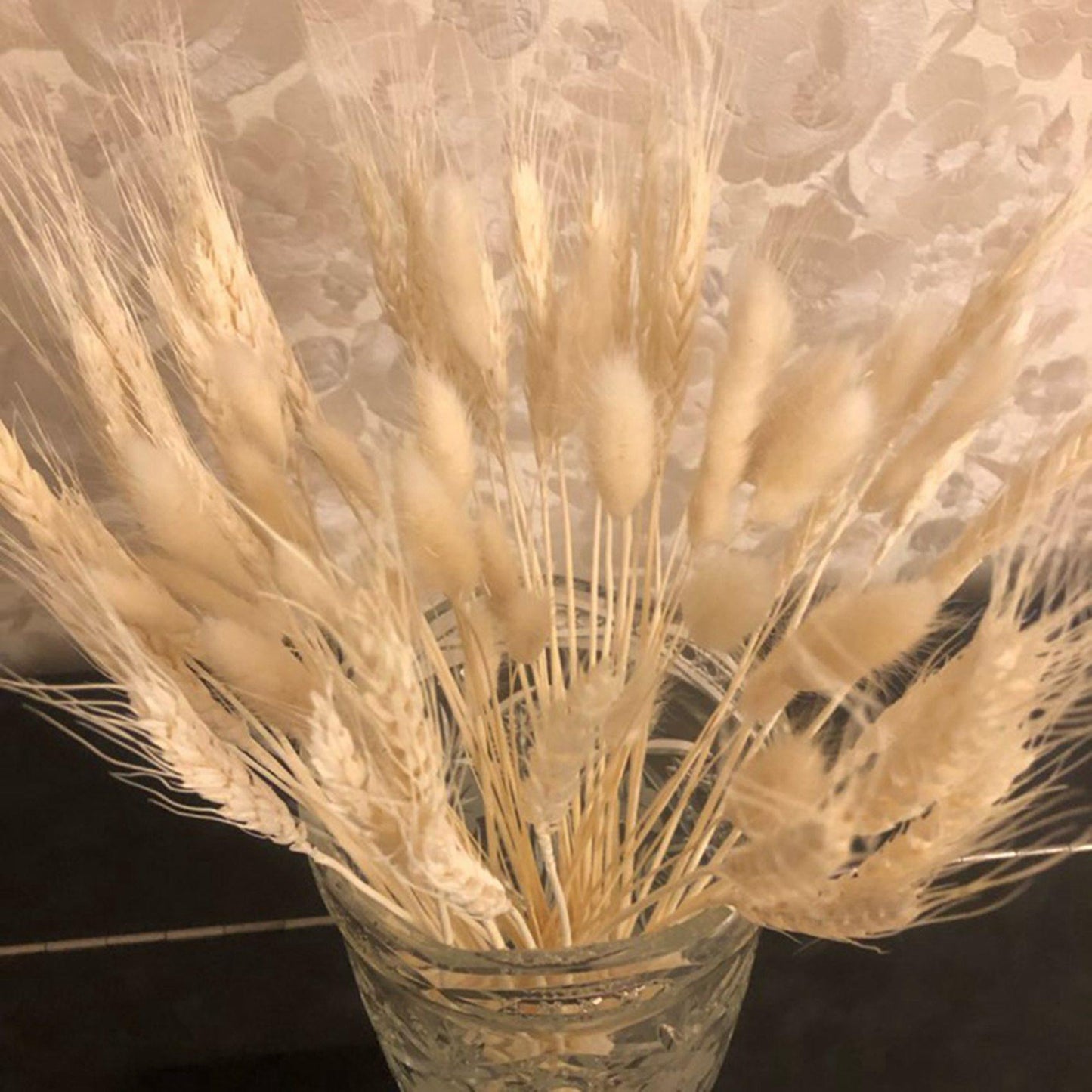 50 Pcs Wheat Ear Flower Natural Dried Flowers for Wedding Party Decor