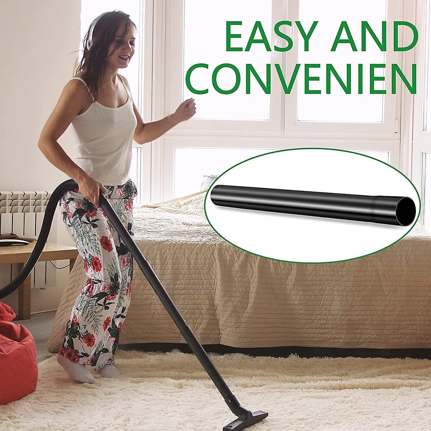 1.25 Inch Vacuum Extension Wand Tubes Extend to 17.7 Inch Long 4 Pcs