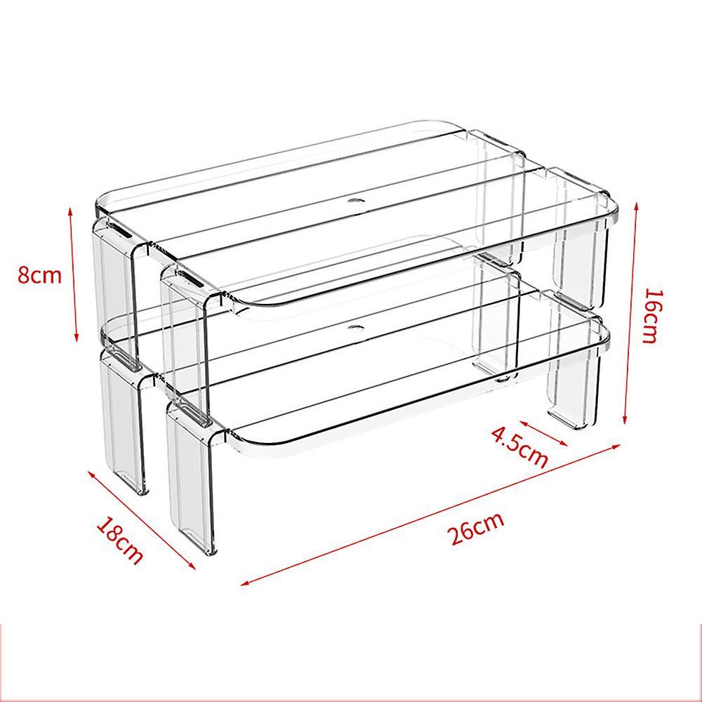 2pcs Fridge Organizer Rack Kitchen Racks Kitchen Items(transparent)