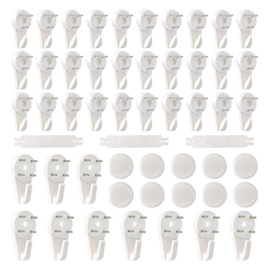43pcs Non-trace Hanging Hook White Hanger Hook Picture Hanger