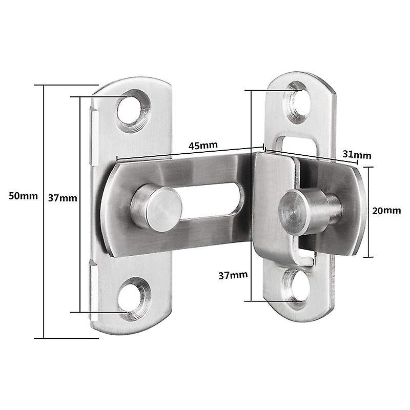 2 Pcs Right Angle Door Hasp Bending Latch Buckle for Doors and Window