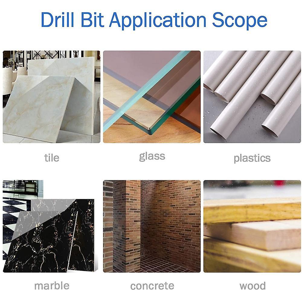 10pcs Masonry Tile Drill Bit for Brick Concrete Wall Wood Plastic