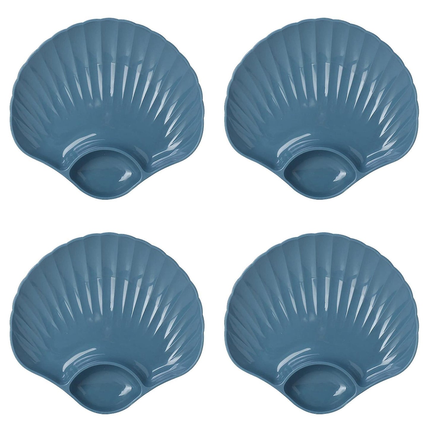 Multi-purpose Plastic Bowls Shell Shape Plate, Snack Serving Tray C