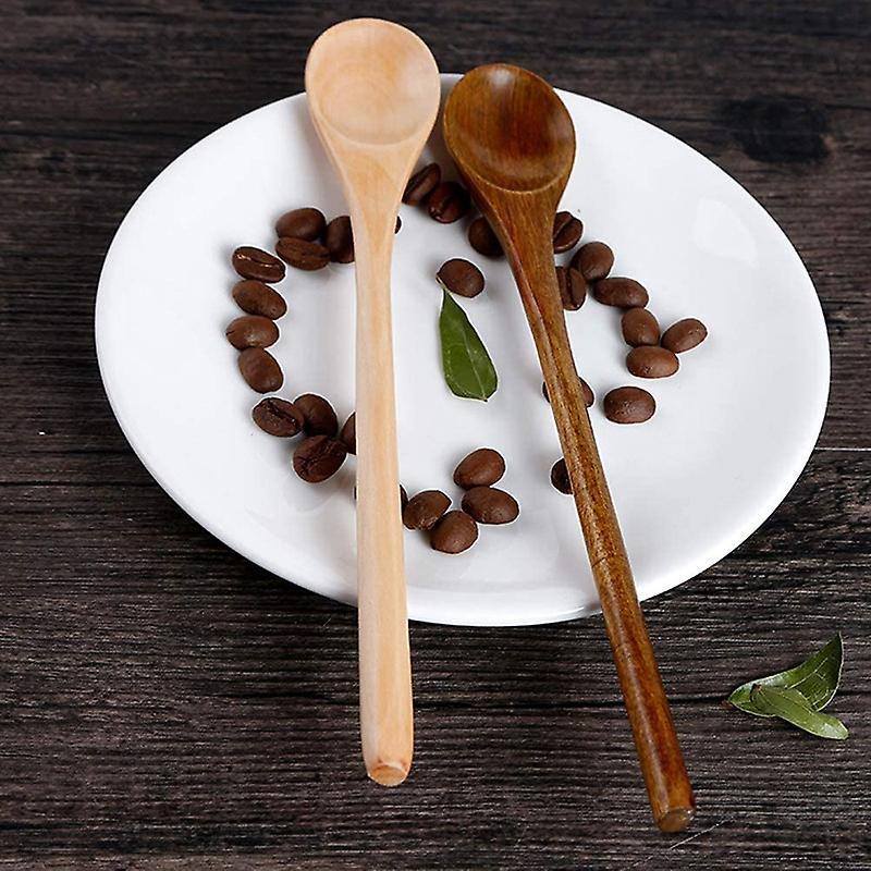 6 Pcs Wooden Spoon,long Handle Wood Spoons for Kitchen Mixing Cooking