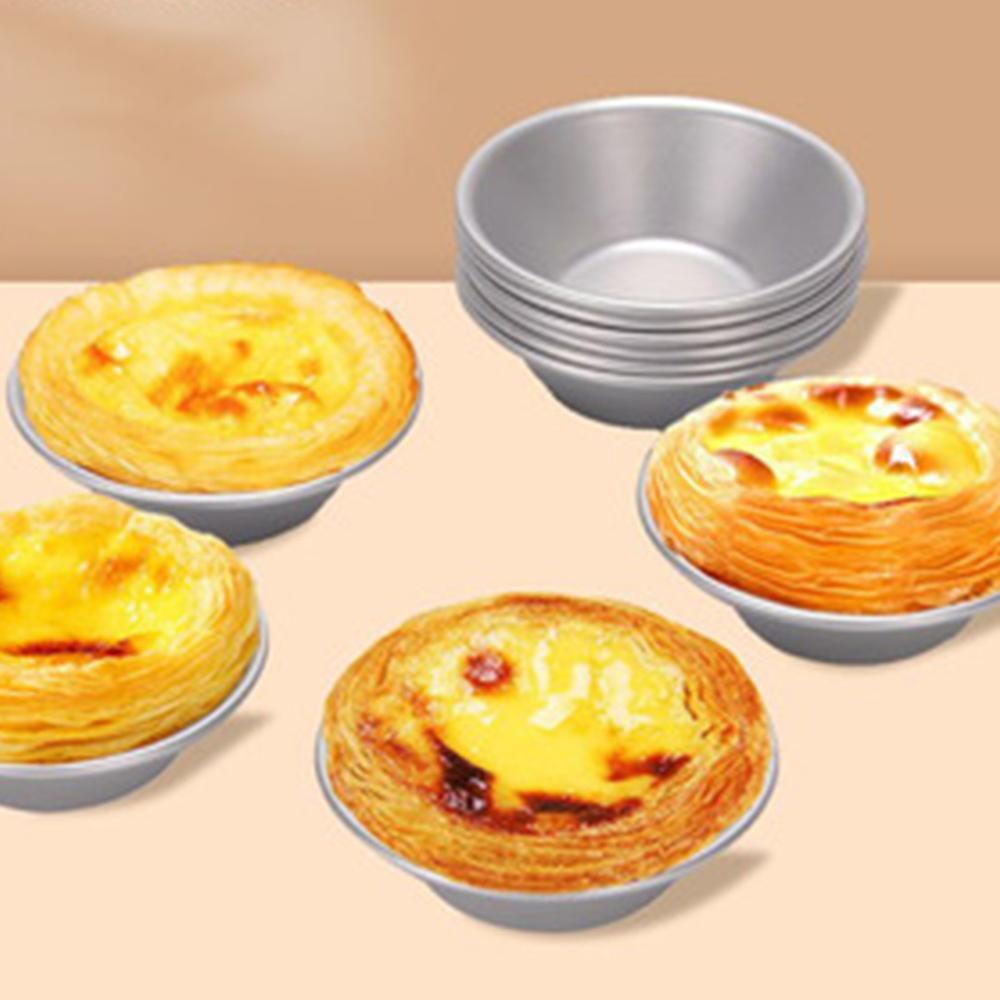 10pcs Aluminum Alloy Egg Tart Mold Baking Mold Oven Baking Tools
