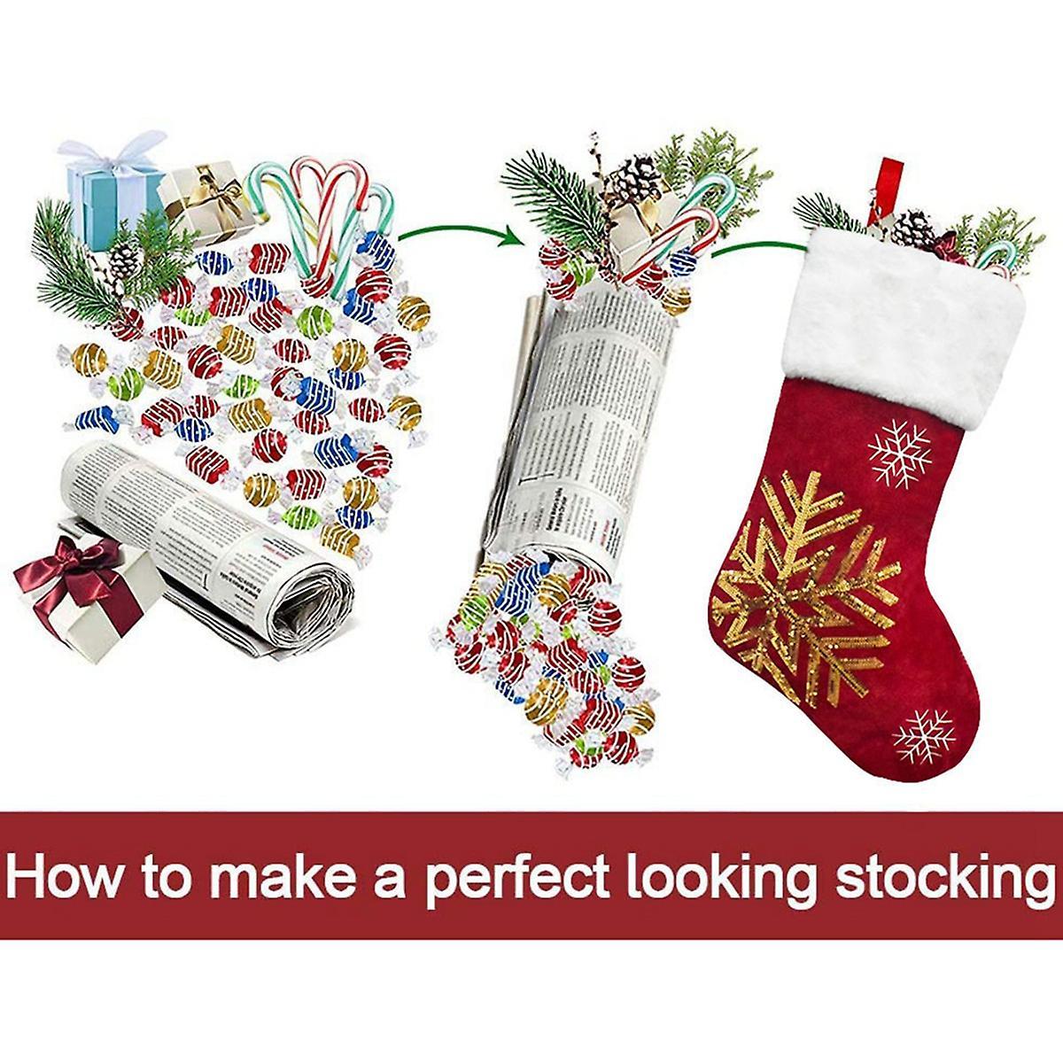 Christmas Socks Gift Bag Flannel Embroidery Christmas Socks Deer