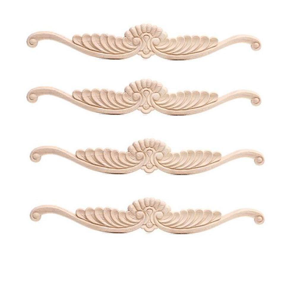 4pcs Wood Carved Corner Onlay Applique Door Cabinet Furniture