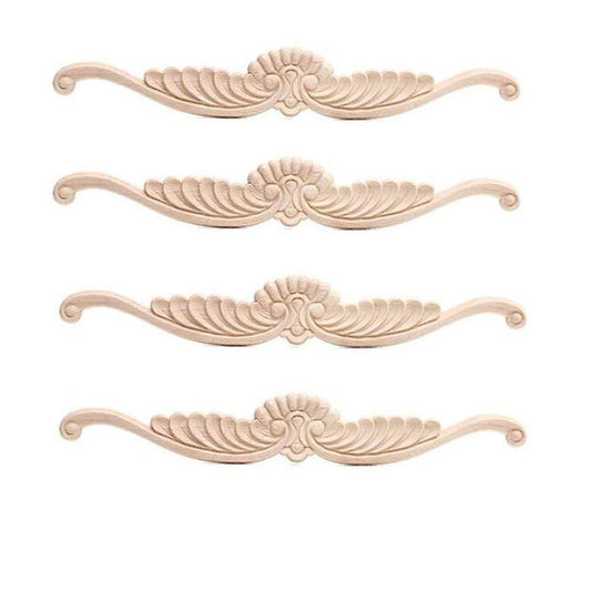 4pcs Wood Carved Corner Onlay Applique Door Cabinet Furniture