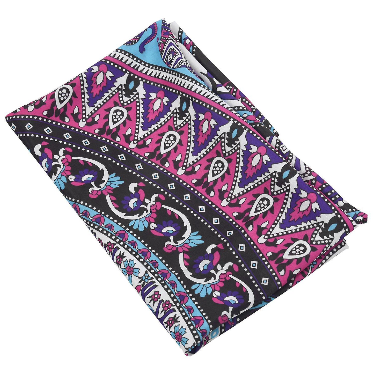 Round Print Bohemian Tapestry Beach Blanket Purple Elephant Mandala