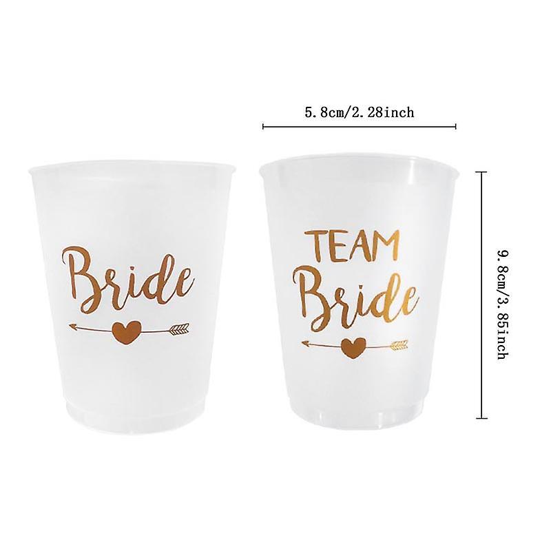 12pcs Team Bride Plastic Cup Hen Party Translucent Cups Set