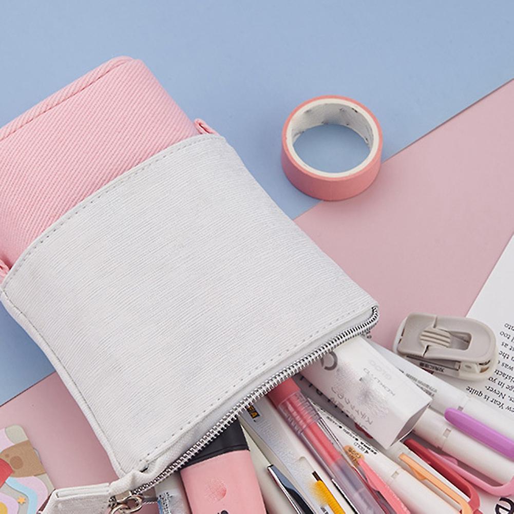 Telescopic Pop-up Pencil Bag Cosmetic Storage Bag for School Office,c