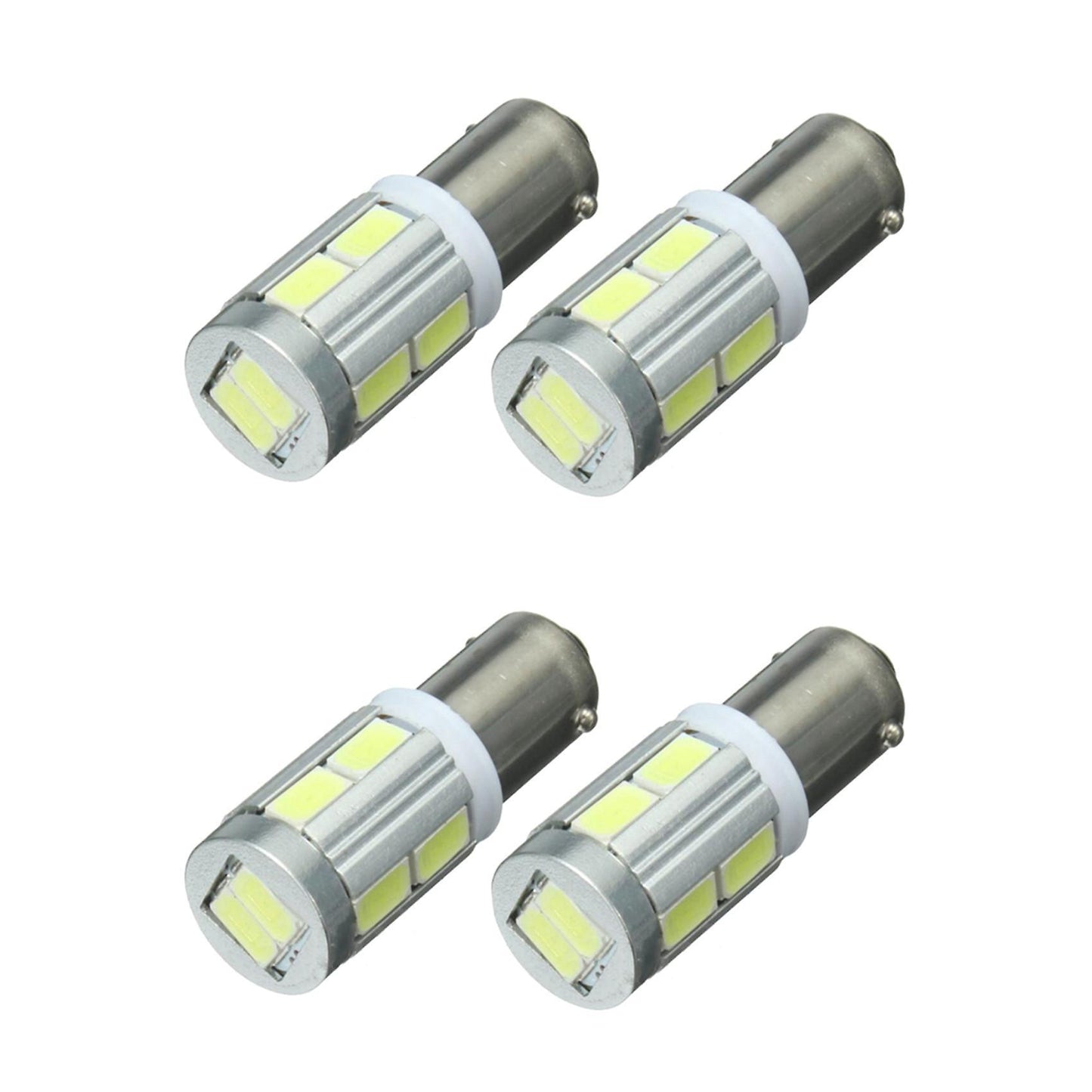 2x Ba9s H6w 10smd Led Sidelight Bulbs Canbus Error Free 6000k White