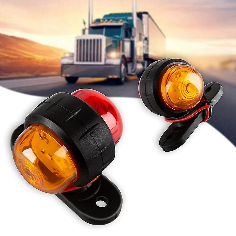 2x 12-24v Car Side Marker Led Lights for Truck Trailer Red+amber