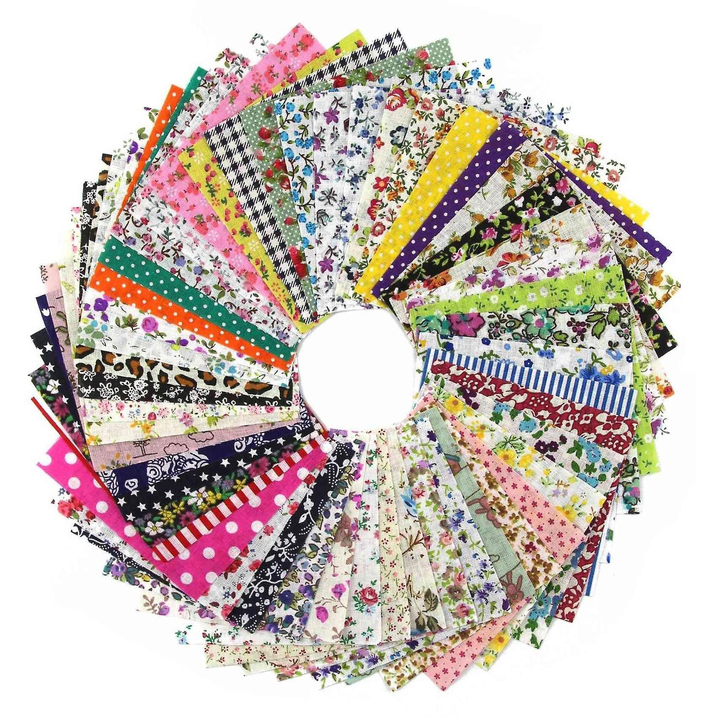 2x Diy Quilting Patch 60pcs 10cmx10cm Cotton Fabric Patchwork Cloth