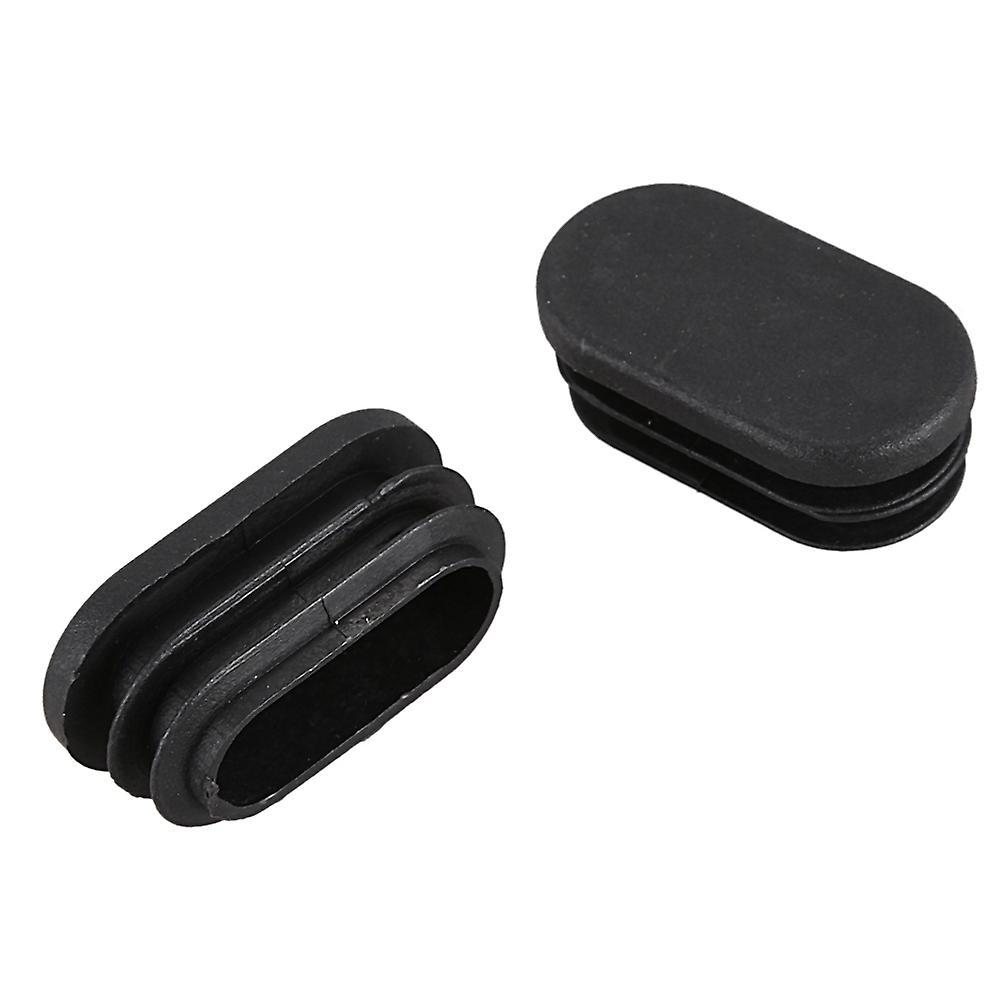 Oval Table Chair Leg Tube Pipe Insert End Cap 40mm X 20mm 20pcs Black