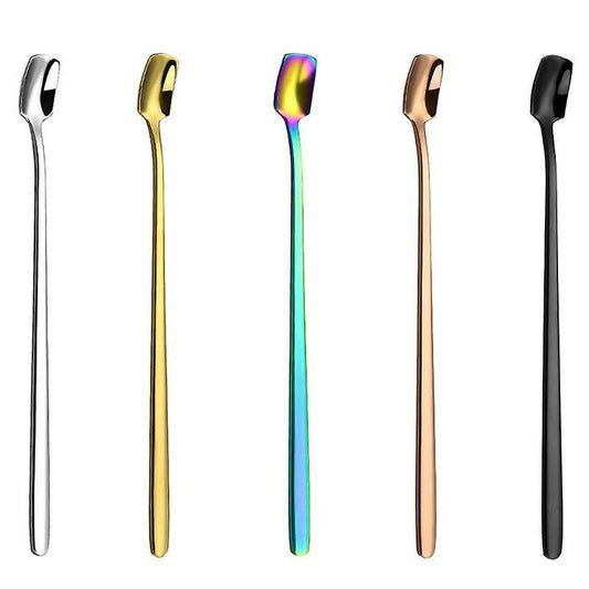 Mixing Stirring Spoon, for Coffee Cocktail Beverage, Set Of 5 Colors