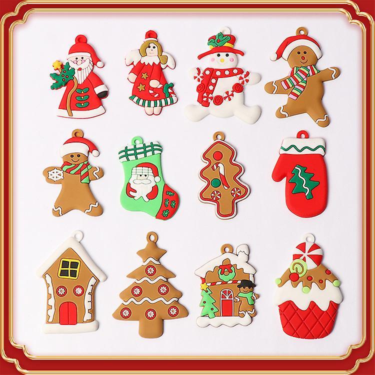 12pcs Christmas Gingerbread Man Ornaments Gingerbread Man Decorations