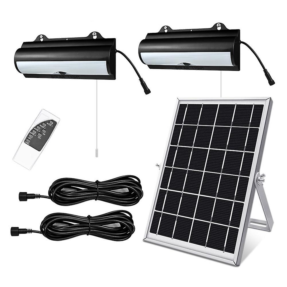 Double Head Solar Pendant Light with Remote Control Warm White