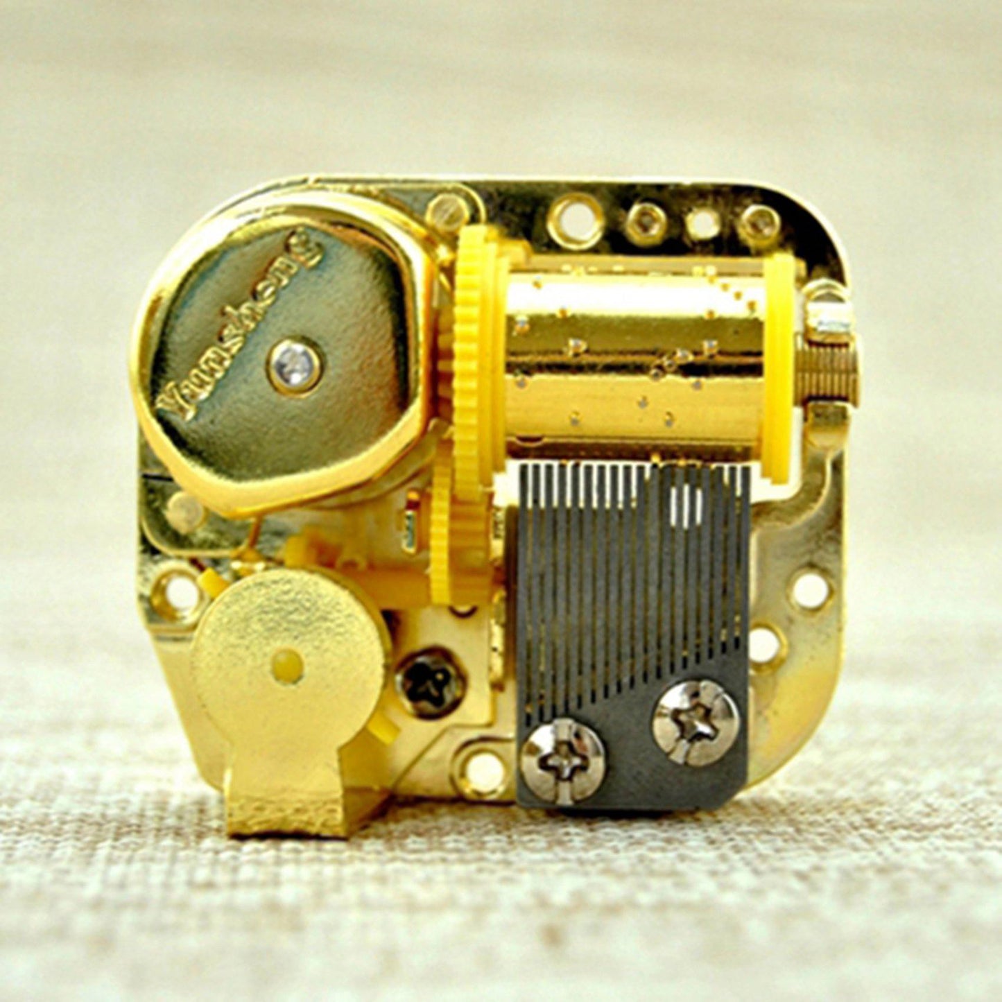 Diy 18 Note Gold Plated Windup Musical Mechanism Movement