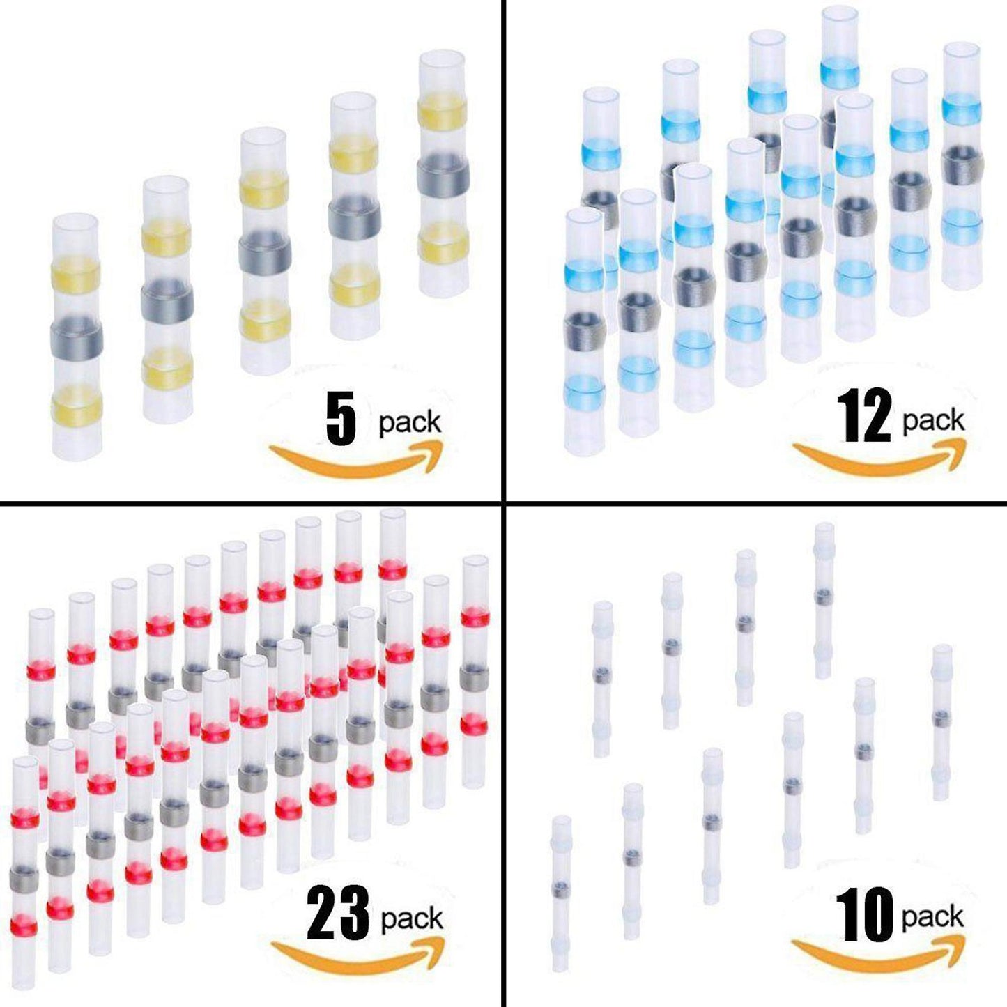 100pcs Solder Seal Wire Connector (46 Red 24 Blue 20 White 10 Yellow)