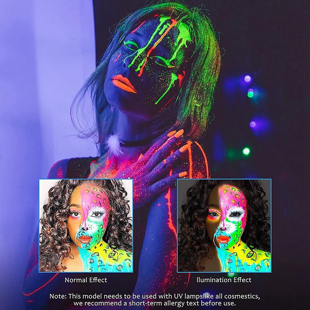 6 Pack Glow In The Dark Face Body Paint Glow Sticks Markers Makeup