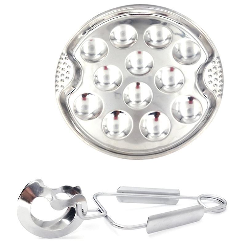 1 Set Of Stainless Steel Snail Escargot Plate Grilled Snail Tool