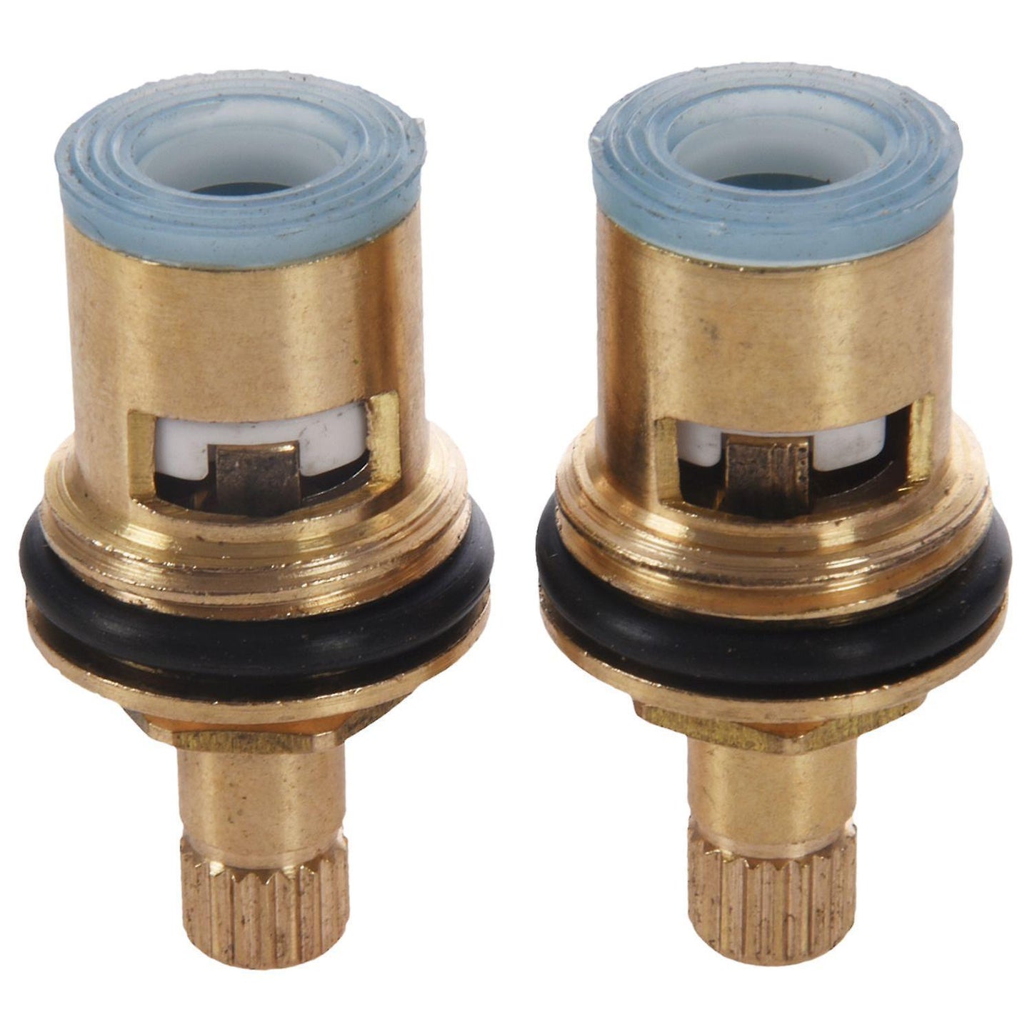 2 Pcs 1/2" 20 Teeth Ceramic Disc Turn Valve Replacement Hot Cold