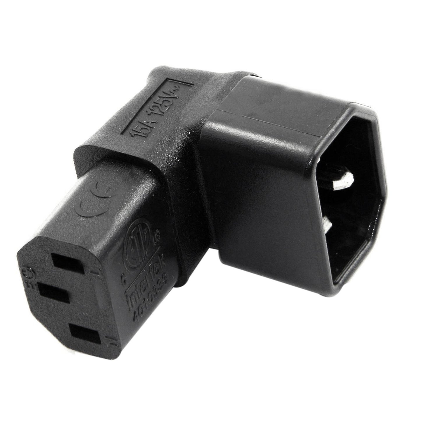 Iec Male C14 to Up Right Angle 90 Degree Iec Female C13 Adapter