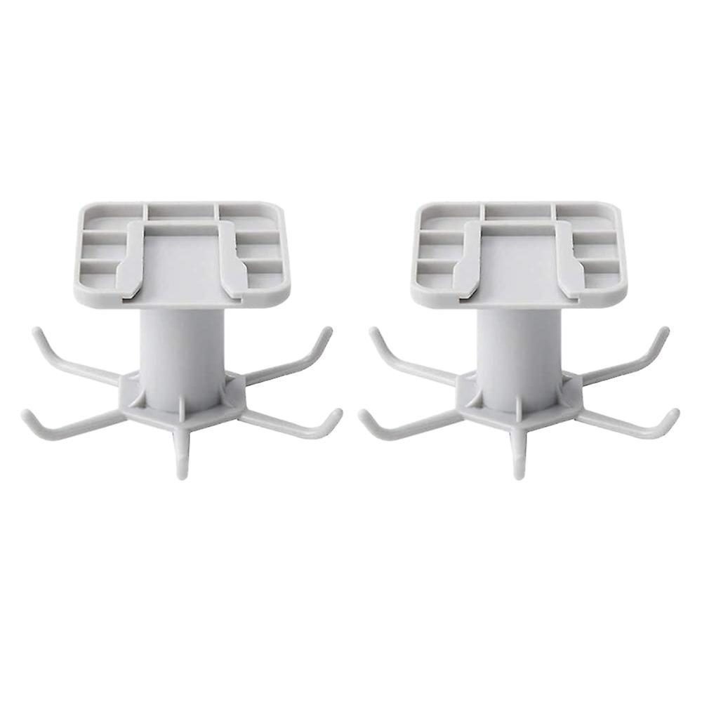 2pcs Multifunctional Hook Rack 360degree Rotating Hook Rack Gray