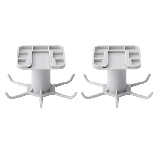 2pcs Multifunctional Hook Rack 360degree Rotating Hook Rack Gray