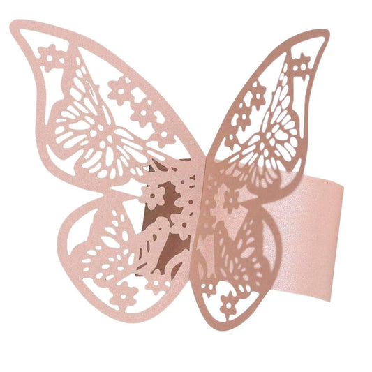 50pcs 3d Butterfly Paper Napkin Rings for Weddings Party Table Decor