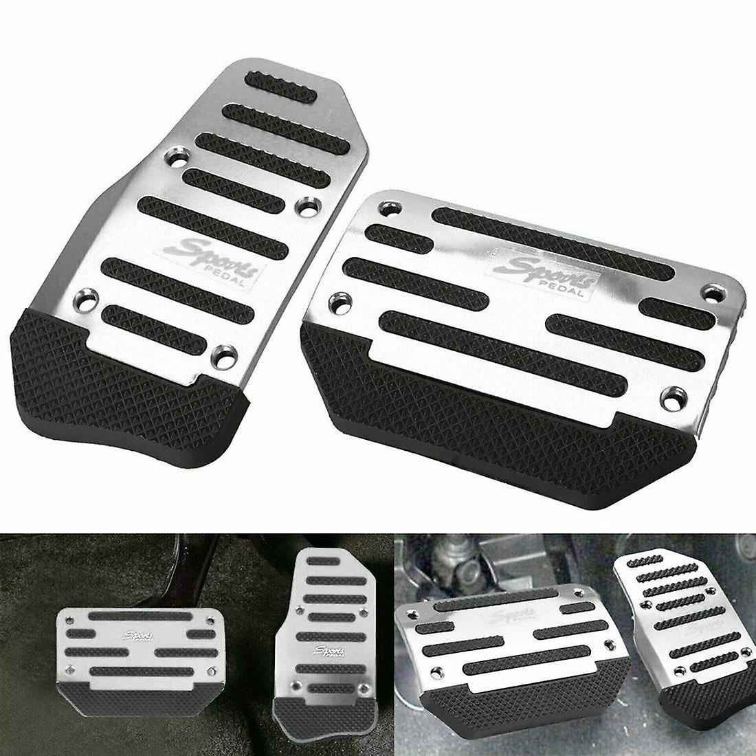 2x Non-slip Automatic Gas Brake Foot Pedal Car Accessories Silver