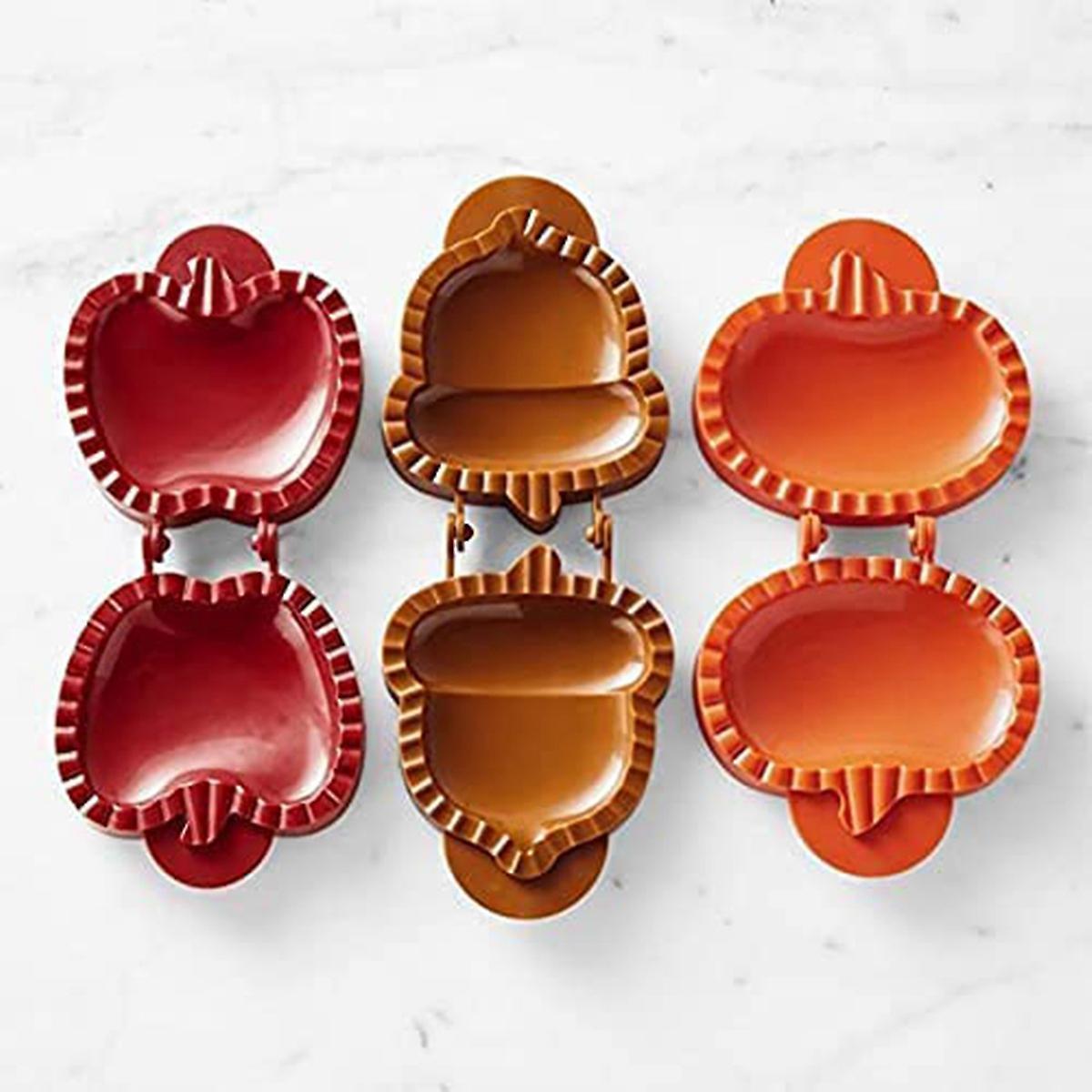 Autumn Hand Pie Mold 3 Piece 3d Christmas Pie Mold Dough Stamper Tool