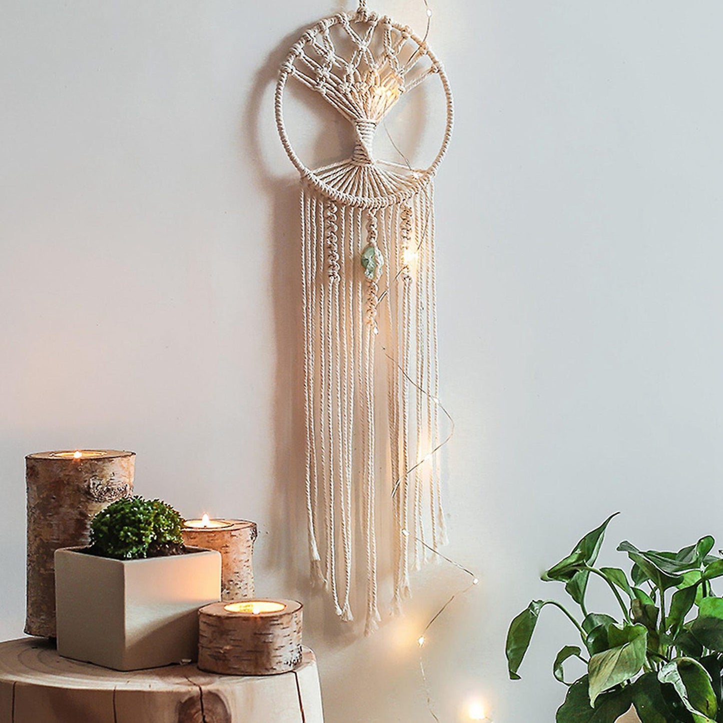 Tree Dream Catcher Wall Hanging Boho Wall Decor with Tassels