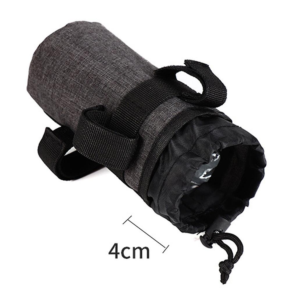 Portable Bicycle Water Bottle Container Drawstring Kettle Bag,gray