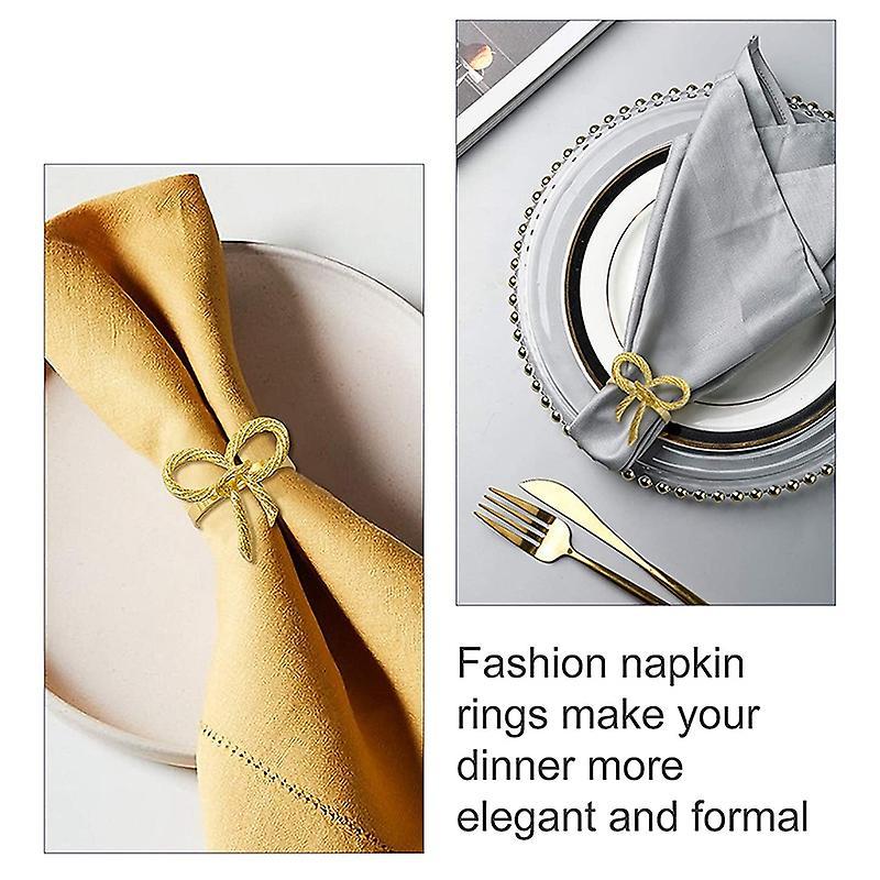 Butterfly Napkins Rings Set Of 6, Gold Napkin Rings Holder