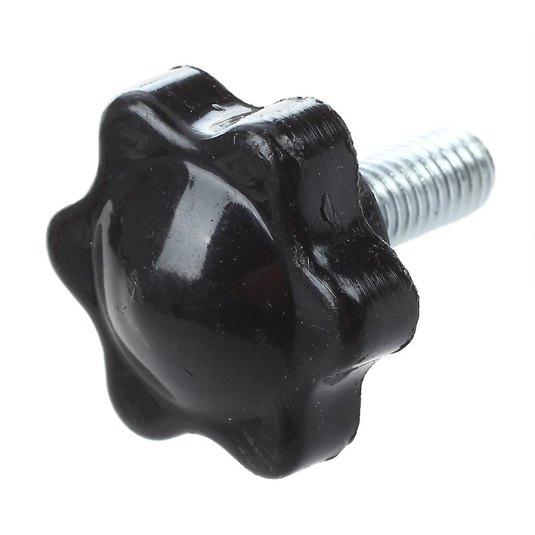 5 Pcs M6 X 15mm Male Thread 25mm Hex Shaped Head Clamping Knob Black