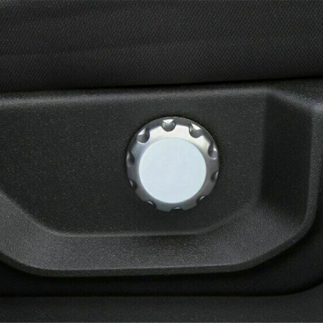 Passenger Seat Lumbar Support Adjuster Knob Button Trim Cover, Silver