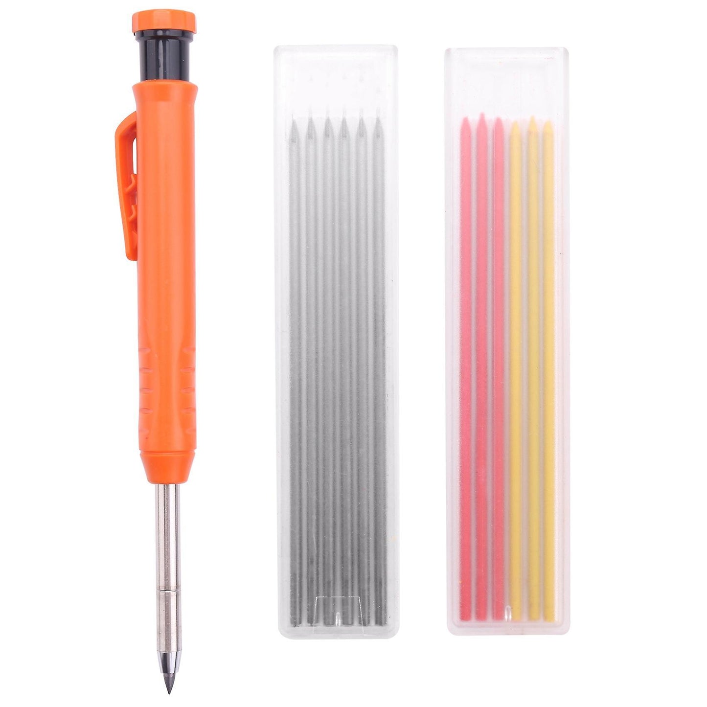 Carpenter Pencil,1pcs Solid Work Pencil Set with 12 Refill Leads E